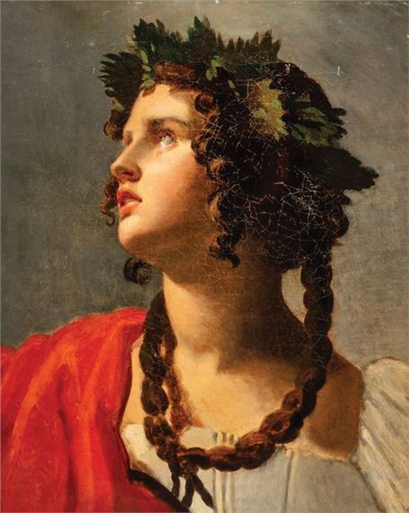 Study for the figure of Liberty, for the "Trois Glorieuses" subject Oil on canvas by Merry-Joseph Blondel, circa 1950