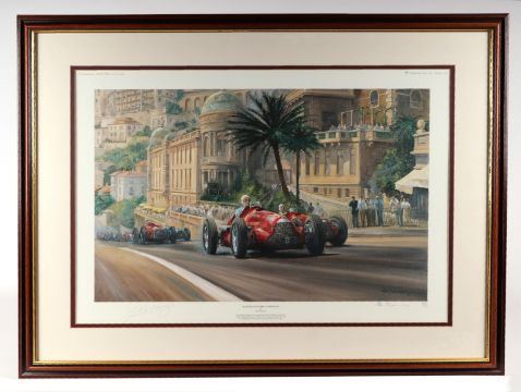Alan Fearnley | Retro Classic prints Ferrari 100 by Alan Fearnley
