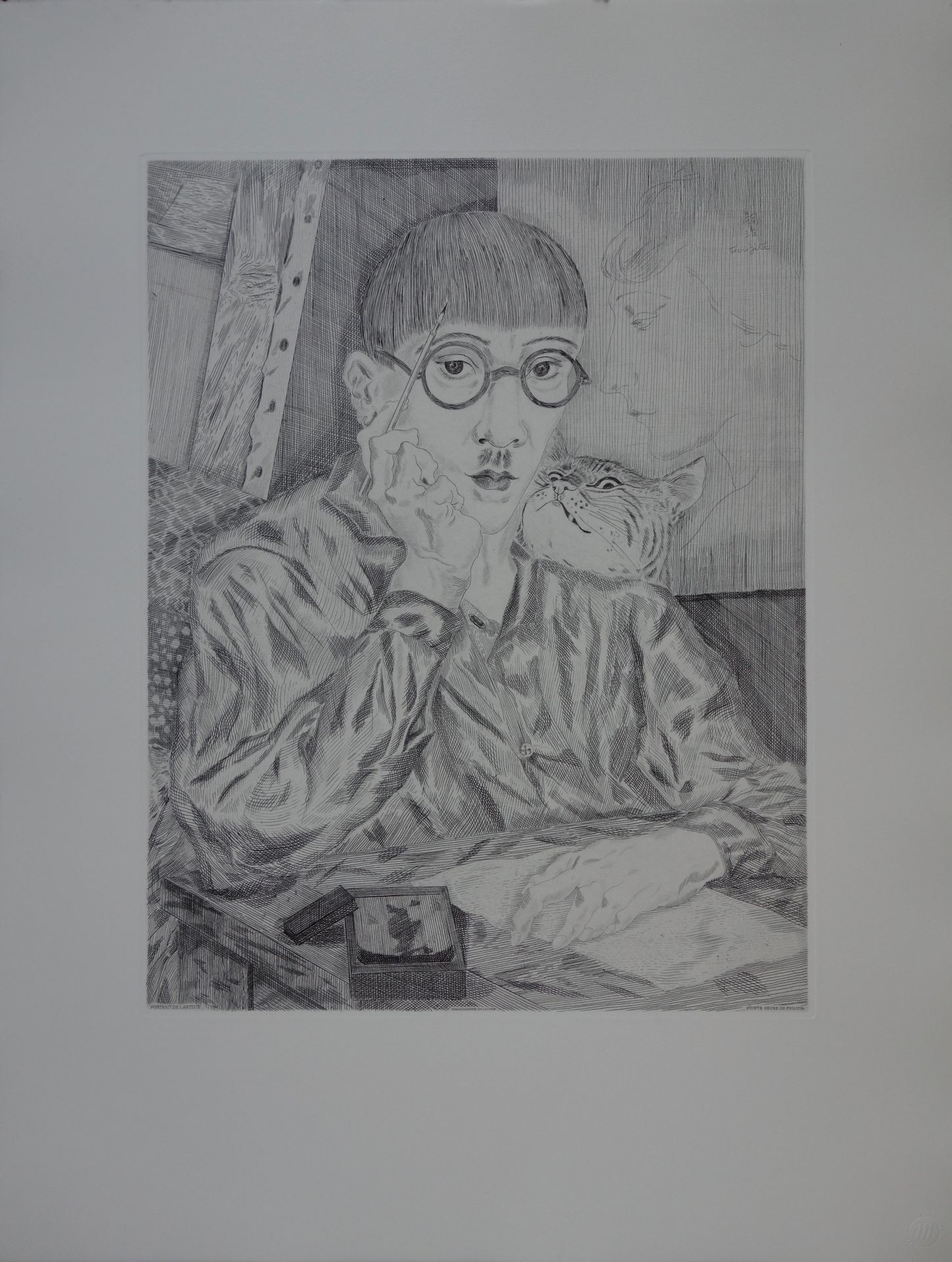 Leonard Tsuguharu Foujita | Self-portrait with cat | MutualArt