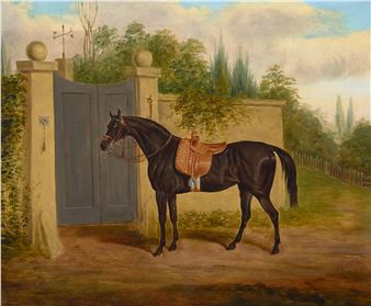A black horse waiting to enter - Edwin Loder