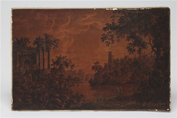 Alexander Cozens | Landscape with lake | MutualArt