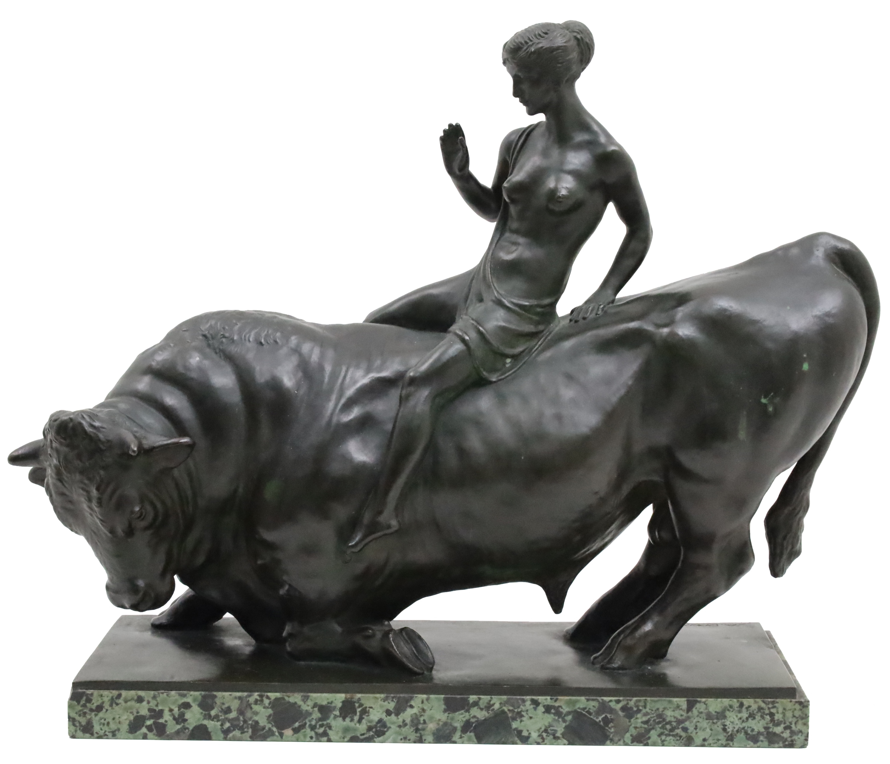 Gustav Adolf Daumiller | Large Art Deco bronze sculpture of partially ...