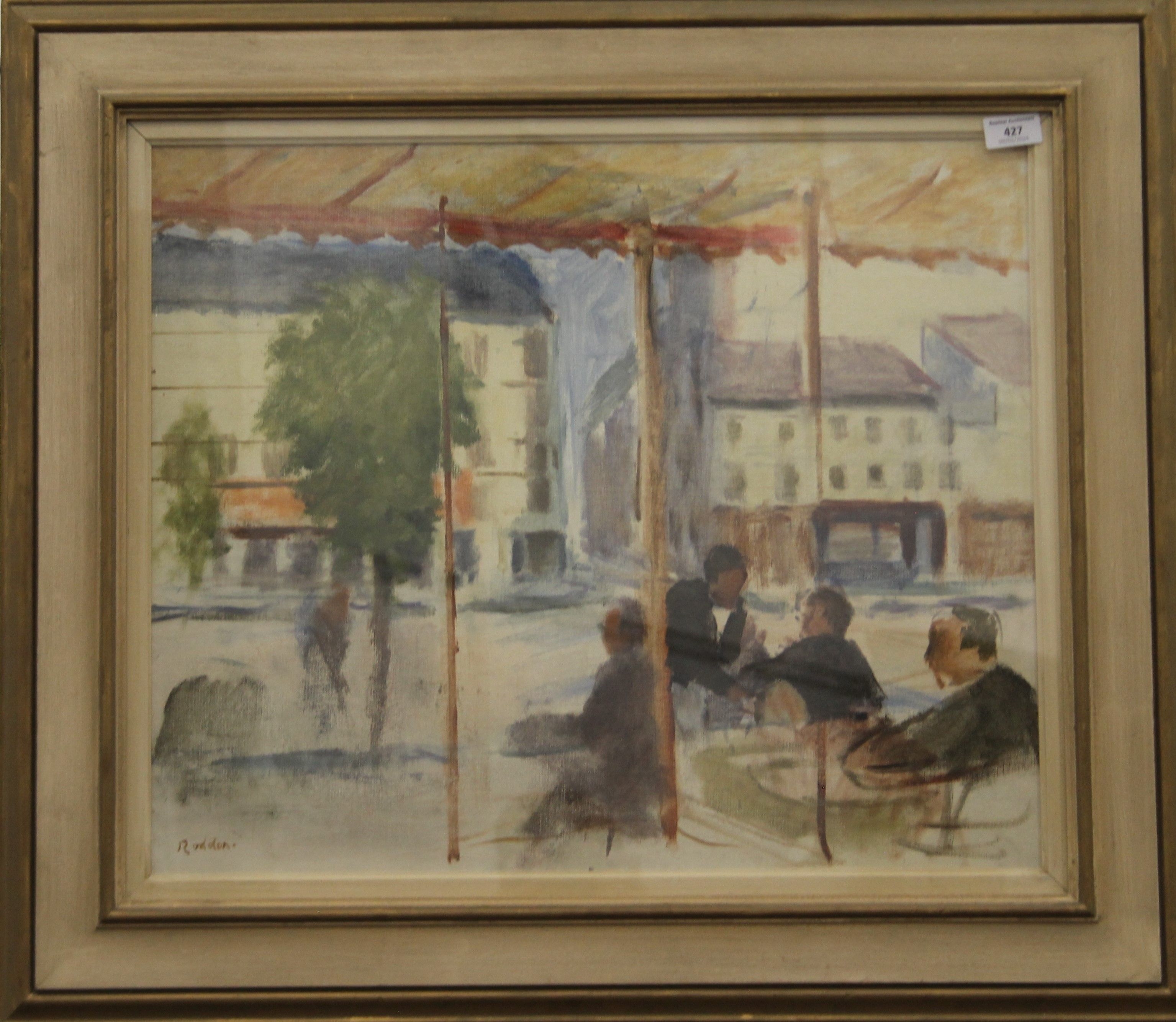 Artwork by Guy Roddon, Cafe Scene, Made of oil on canvas