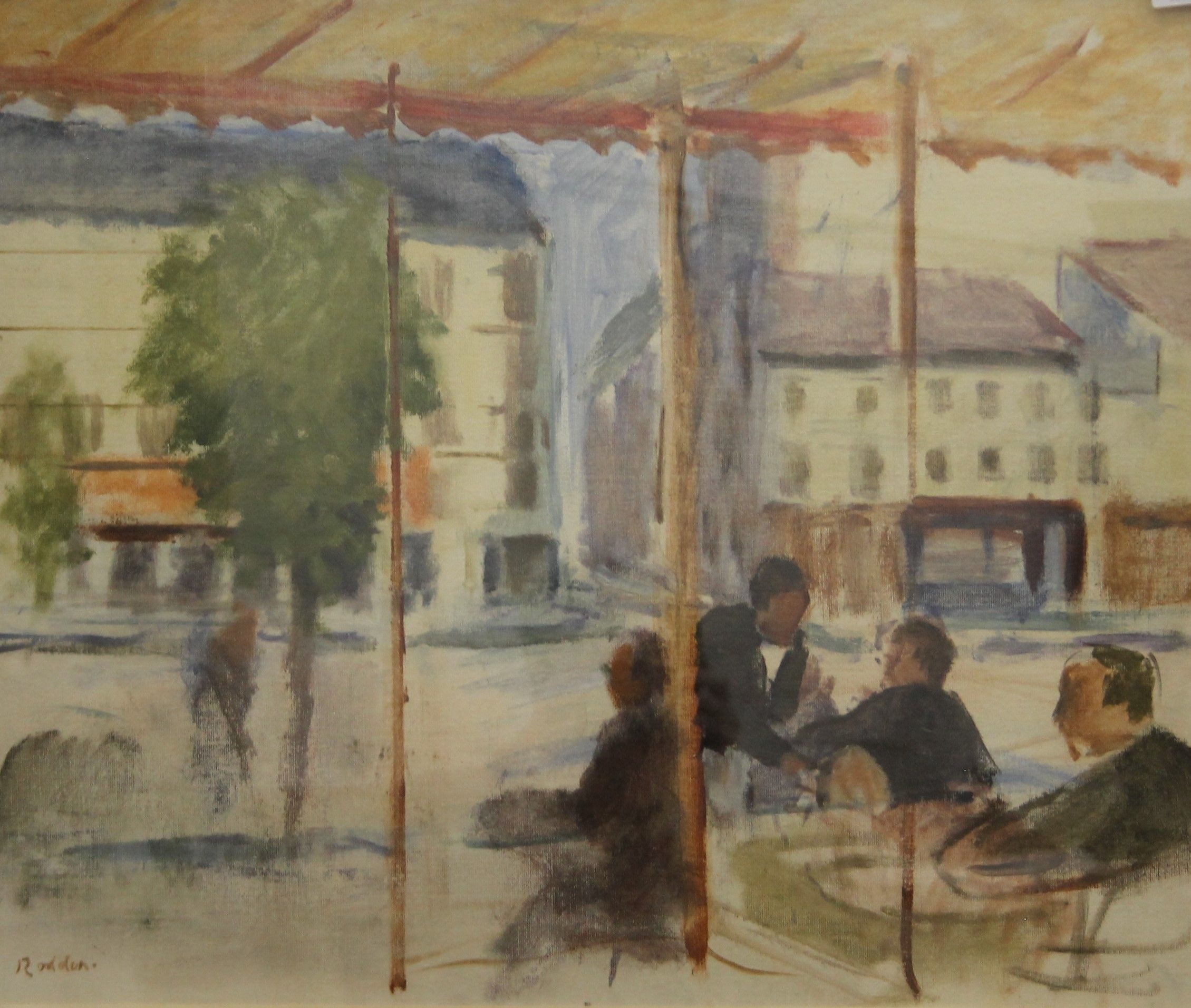 Artwork by Guy Roddon, Cafe Scene, Made of oil on canvas