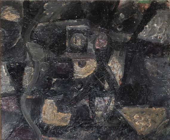 Abstract composition by Stacha Halpern, 1954