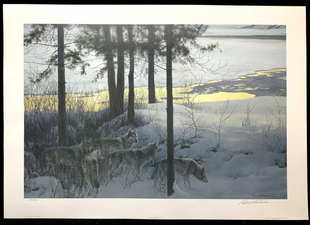 Robert McLellan Bateman | Edge of Night-Timber Wolves | MutualArt
