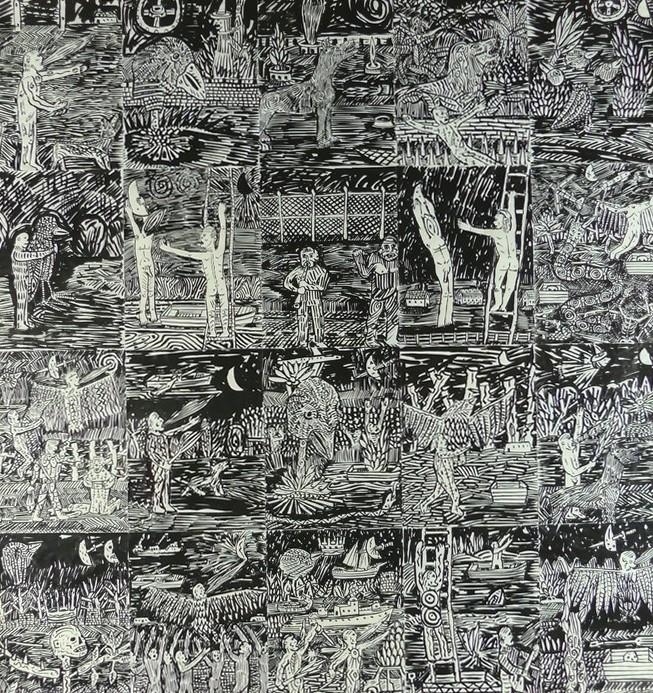 Kim Moodie | Large scale India ink drawing on paper with dividual ...