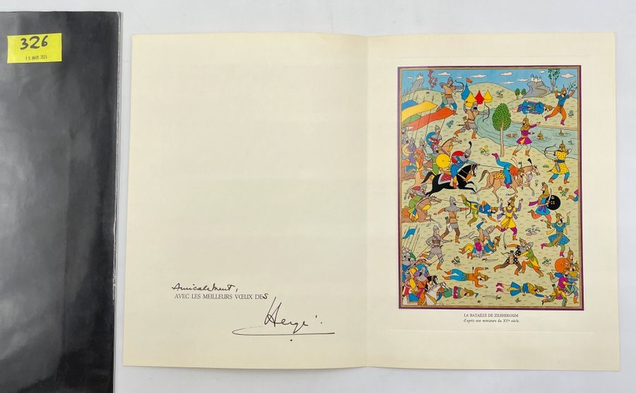 Artwork by Fanny Hergé, La Bataille de Zileheroum d'après une miniature du XVe siècle, Made of color reproduction, laminated and