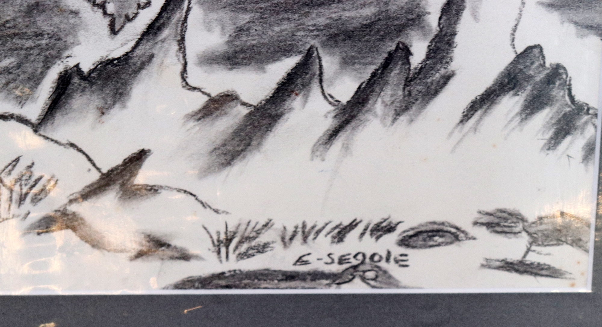 Artwork by E. Segole, MYTHICAL SCENES, Made of charcoal on paper