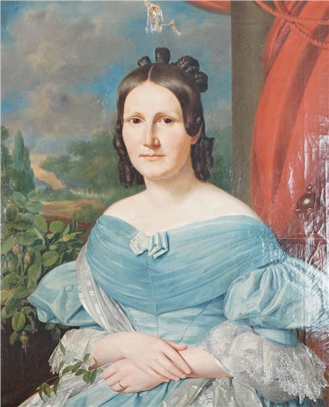 Portret van een voorname dame by Michel Ghislain Stapleaux, 1837