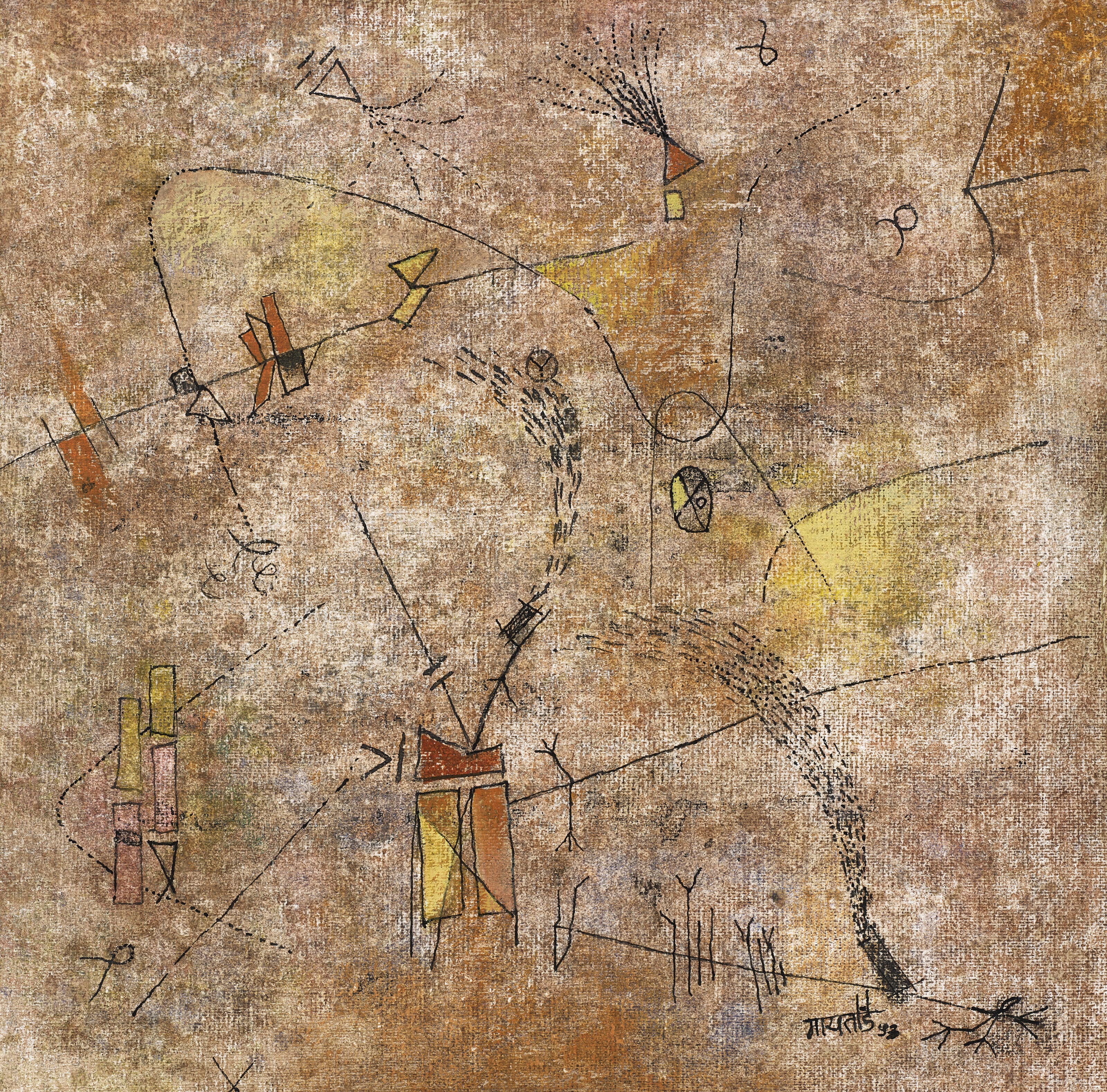 Artwork by Vasudeo S. Gaitonde, Untitled, Made of ink and watercolor on card