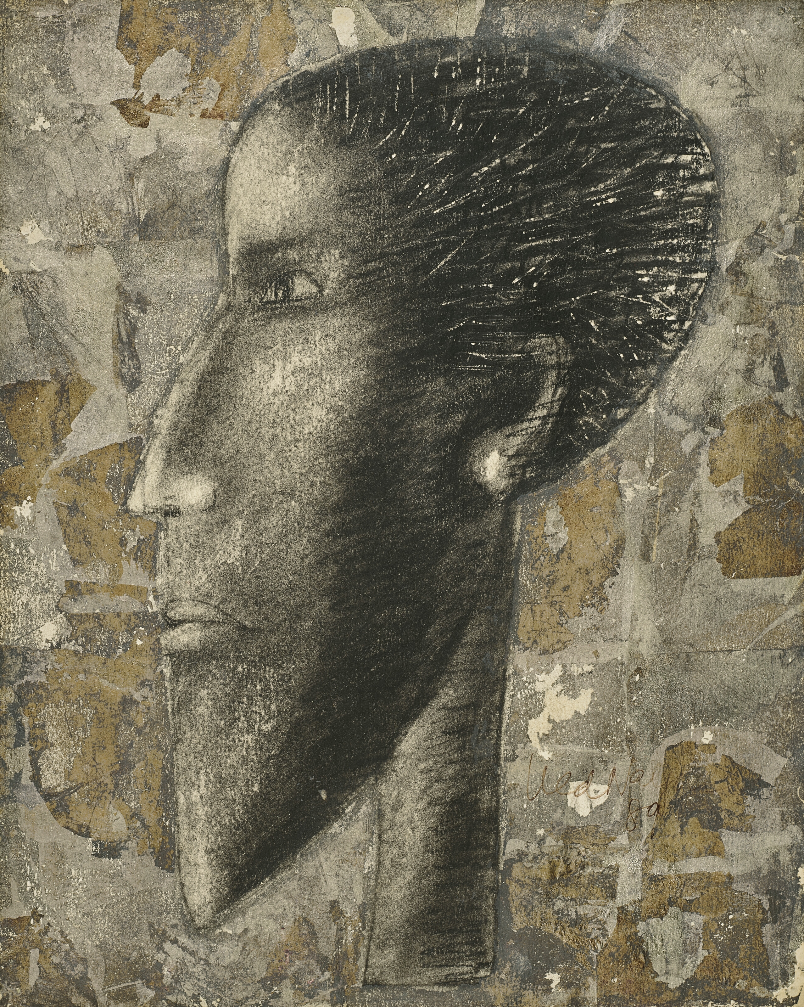 Artwork by Ved Nayar, Untitled (Woman); Untitled (Man), Made of mixed media on paper