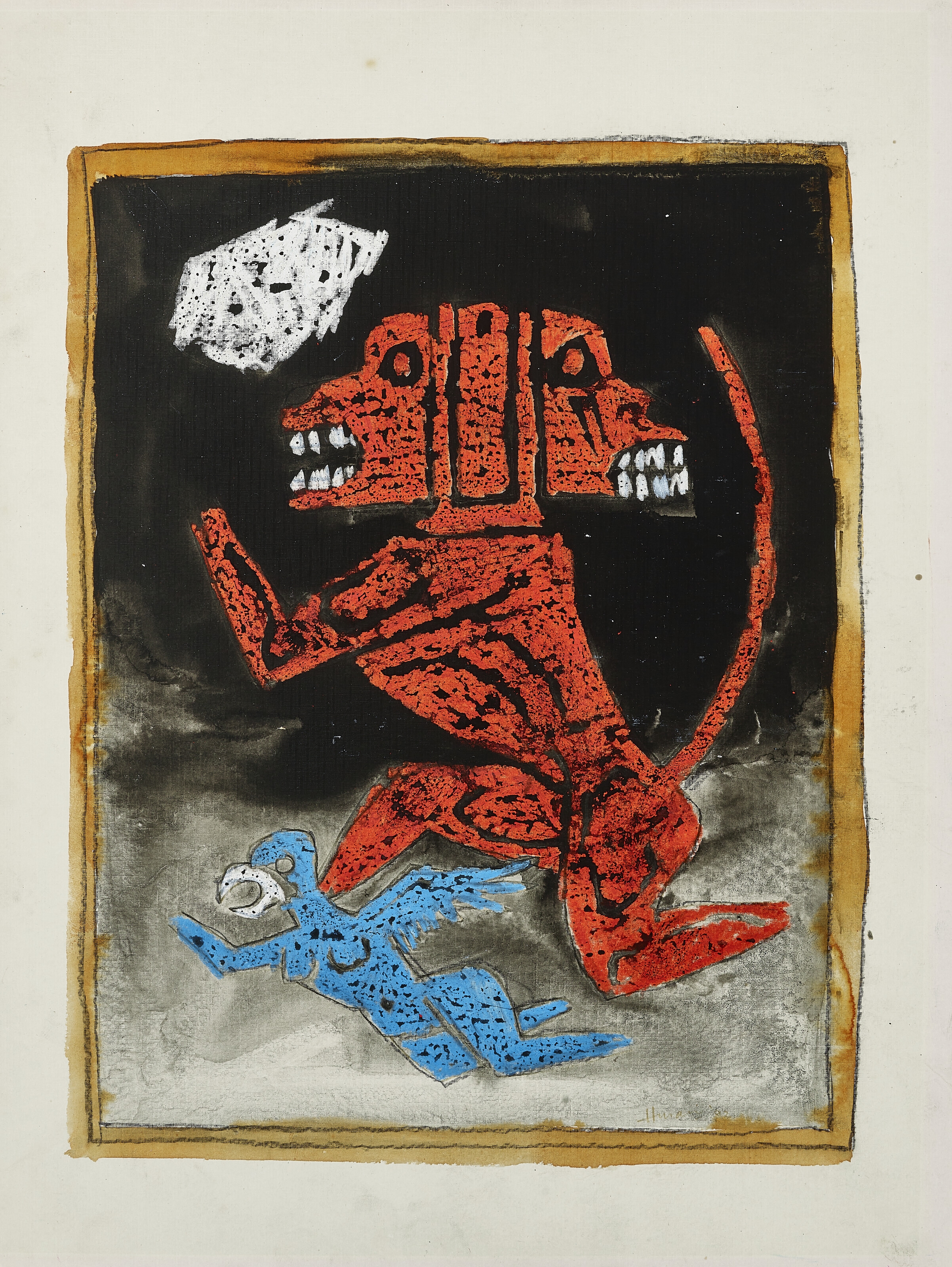 Maqbool Fida Husain | Untitled (Hanuman and Garuda (Circa 1980s ...