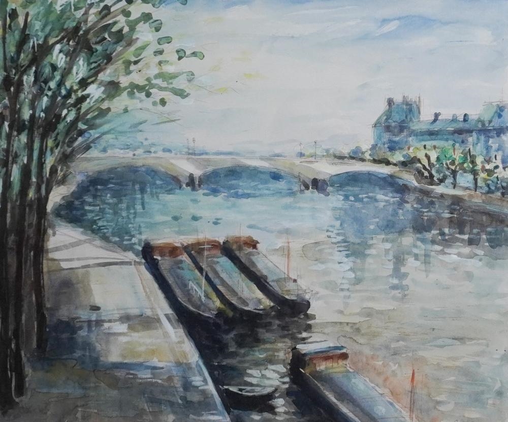 J. Colletti | Boats on the Seine (20th Century) | MutualArt
