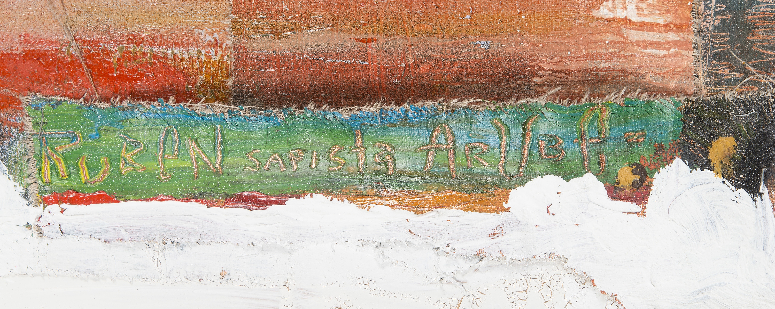 Artwork by Antti Ruuhela, "MMIII", Made of Oil and fabric on board