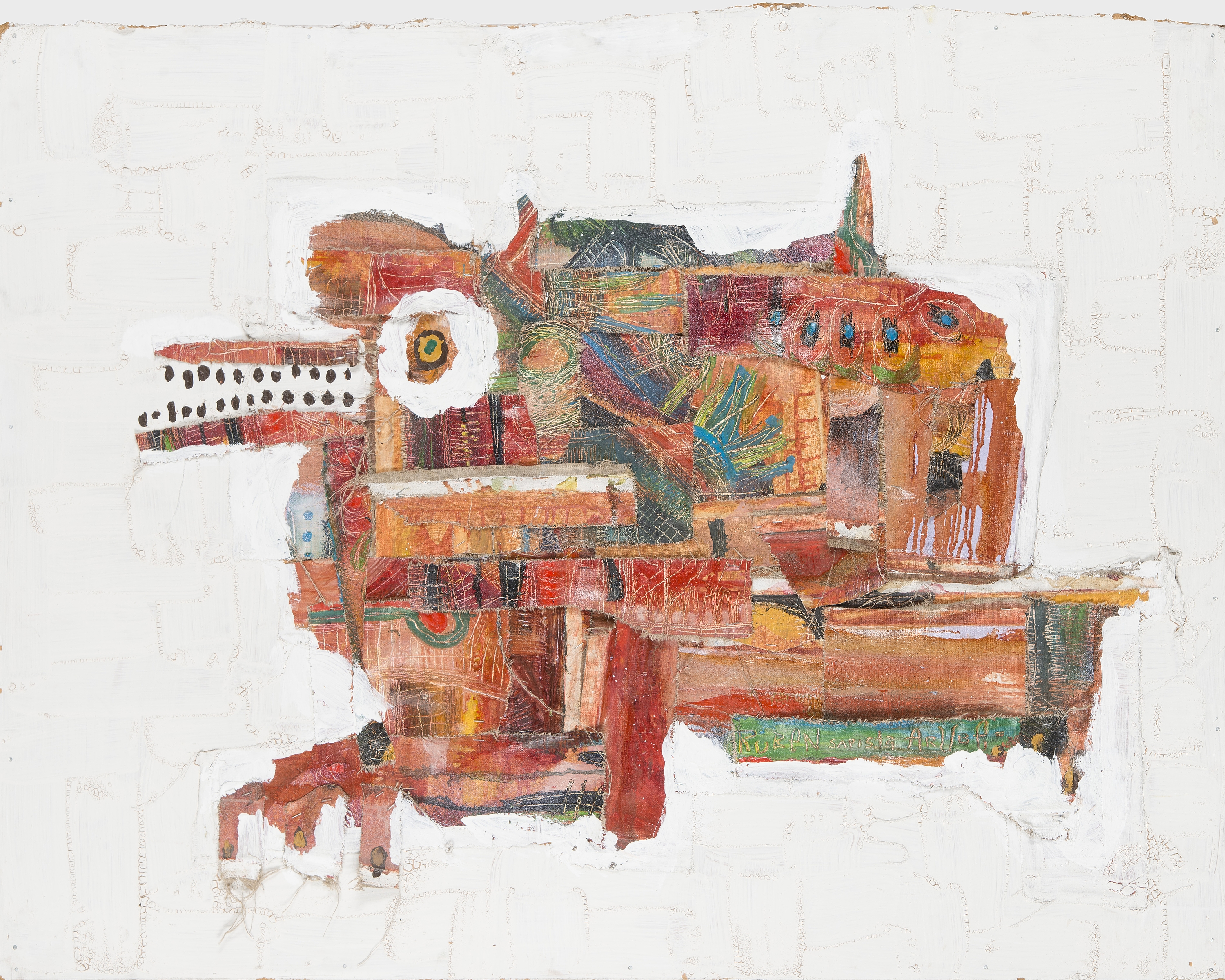 Artwork by Antti Ruuhela, "MMIII", Made of Oil and fabric on board