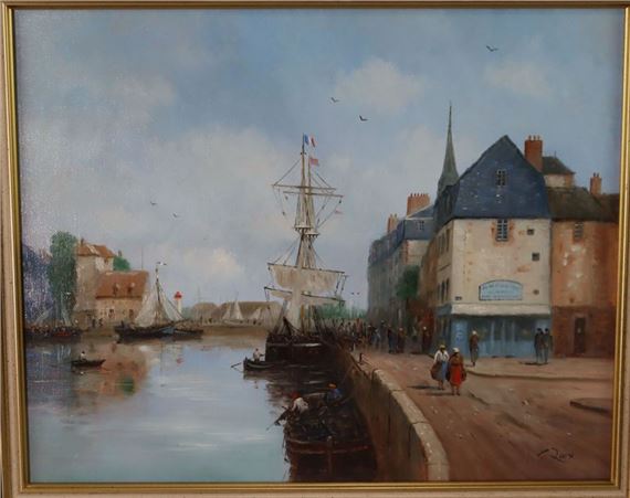 Gérard Roux | Gérard ROUX dit ROUXE (1946) Un jour à Honfleur Huile ...