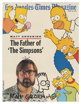 April 29, 1990 issue of the Los Angeles Times Magazine featuring the cover story on Groening, “The Father of ‘The Simpsons,” published four months after the show’s debut - Matt Groening