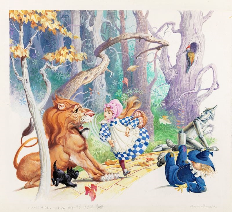 Artwork by Severino Baraldi, The Wizard of Oz , 1986, Made of pencil and tempera on thin cardboard