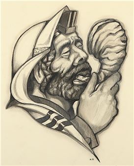 "Jude mit Tefillin und Schofar" - Ilya Liebermann