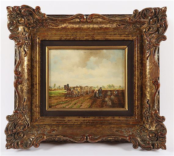 "Bauern bei der Feldarbeit" by Karl Rohrhirsch, 1875