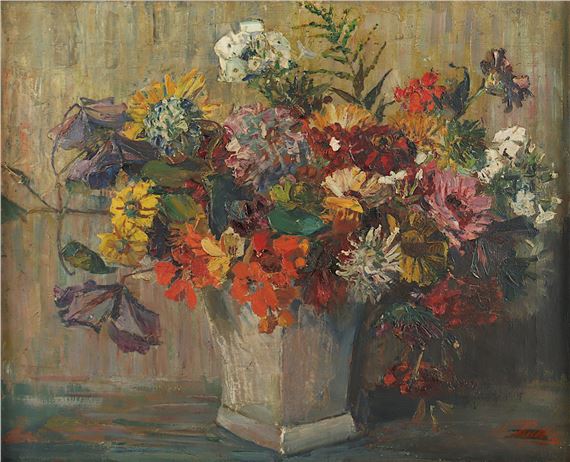 "Blumenstilleben" by Amelie Ruths, 1871