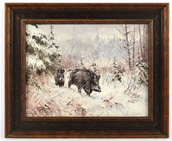 "Sauen im Winterwald" - Karl Hellmut Snethlage