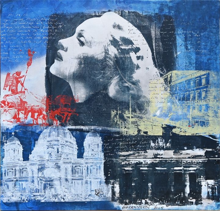 Artwork by Guldenstern, Berlins Face (Marlene Dietrich), Made of Mixed media on canvas