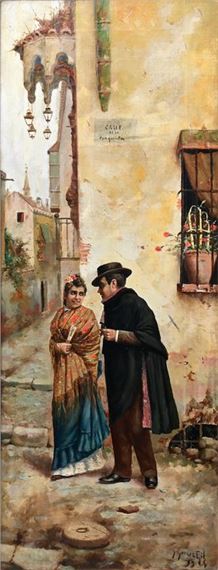 Old town alley in Seville by Guillermo Gomez Gil, 1893