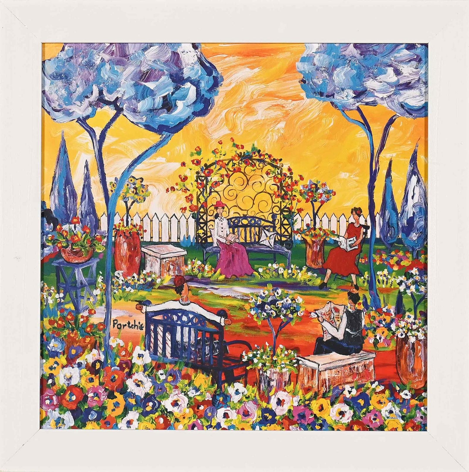 Portchie | Reading in the Garden | MutualArt