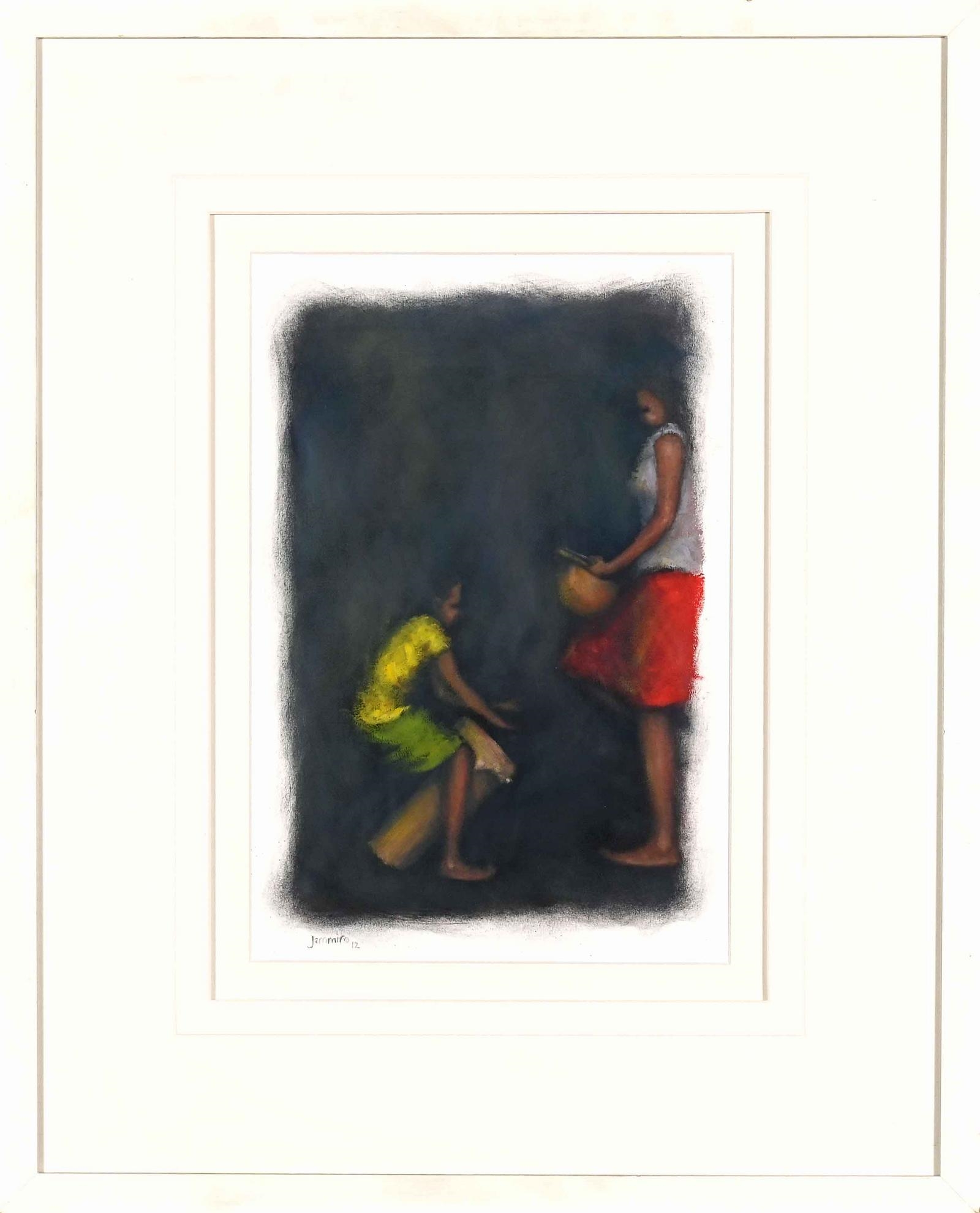 Artwork by Belmiro Antonio Jemusse, (Mozambique, Made of pastel on paper