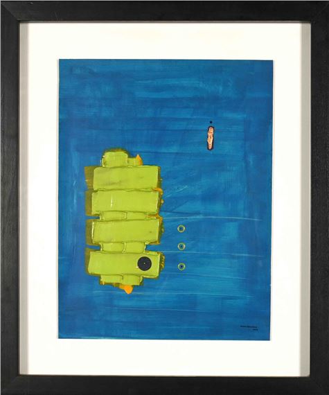 Hilton Edwards | Abstract Composition in Yellow and Blue (2005) | MutualArt