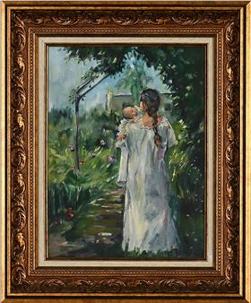 Mother and Child in a Garden - Melinda Brummer