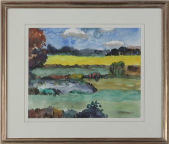 "Landschaft mit Rapsfeld" - Hans Theilacker