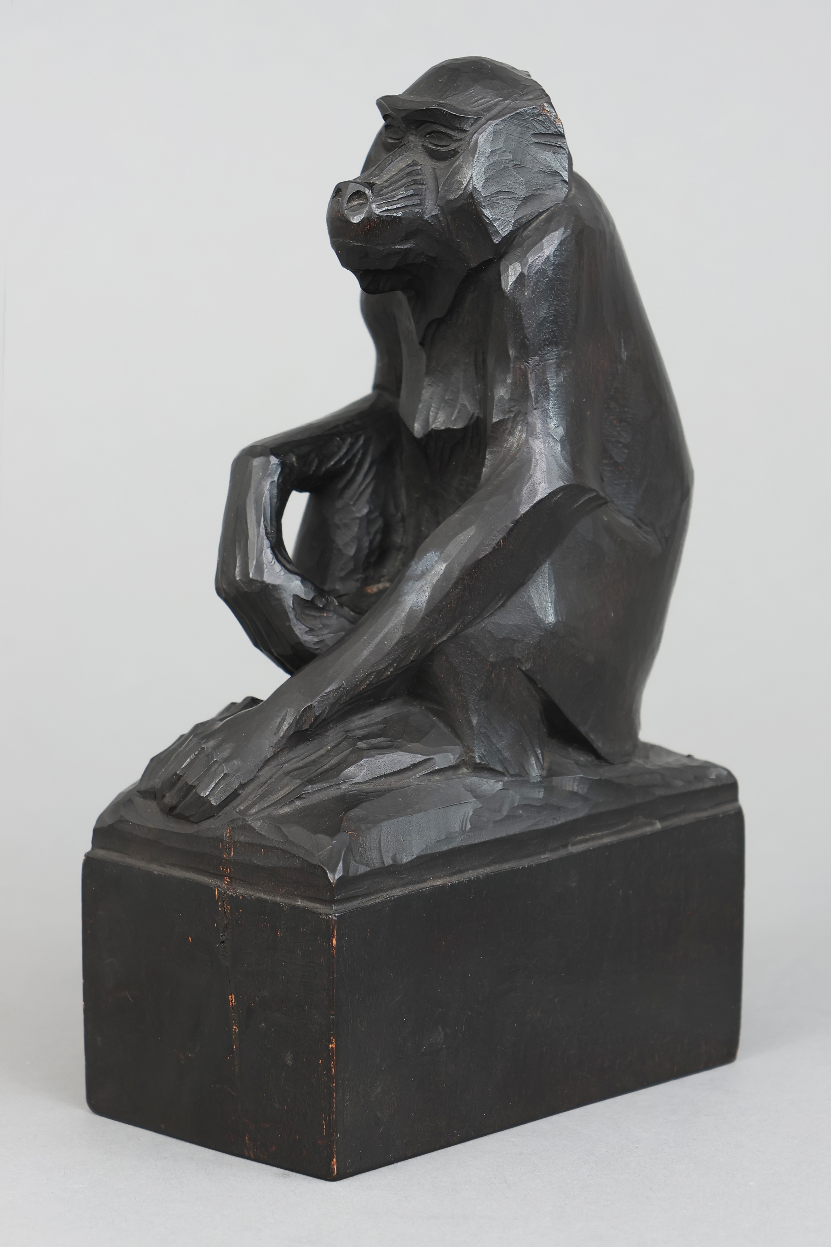 Artwork by Heinz Weddig, "Pavian", Made of Holzschnitzfigur