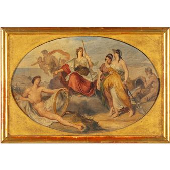 Allegoria di Genova con la Lanterna sullo sfondo - Francesco Gandolfi