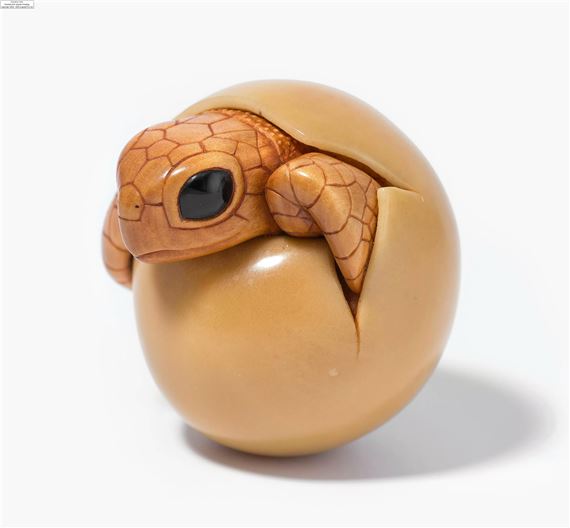 Holz-Netsuke von Susan Wraight (Berkshire 1955 - Susan Wraight
