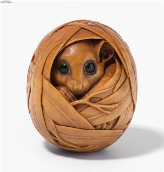 Holz-Netsuke von Susan Wraight (Berkshire 1955 - Susan Wraight