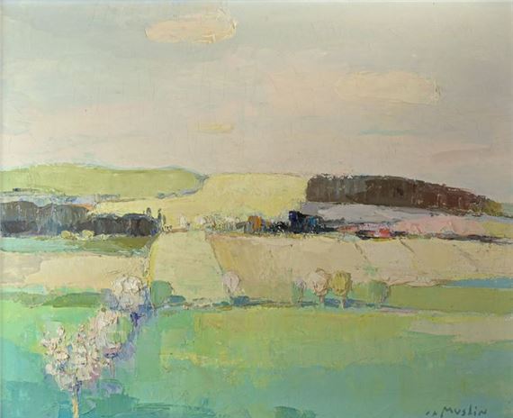 Fields in spring (Sundgau landscape) by Joseph A. Muslin