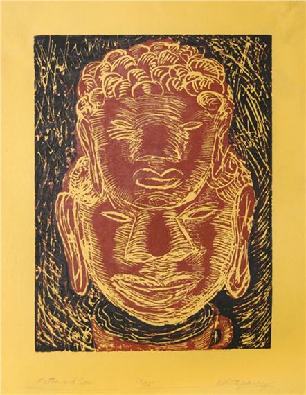 FATHER AND SON (RED & BLACK) by Roberto Juarez, 1983