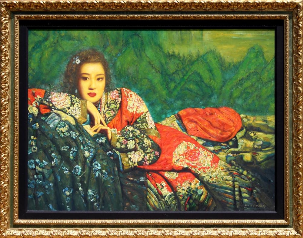 Di Li Feng | RECLINING GIRL IN TRADITIONAL DRESS (Circa 2000) | MutualArt
