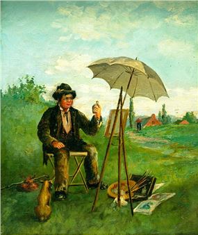 PORTRAIT OF THE ARTIST AT WORK - Archibald M. Willard