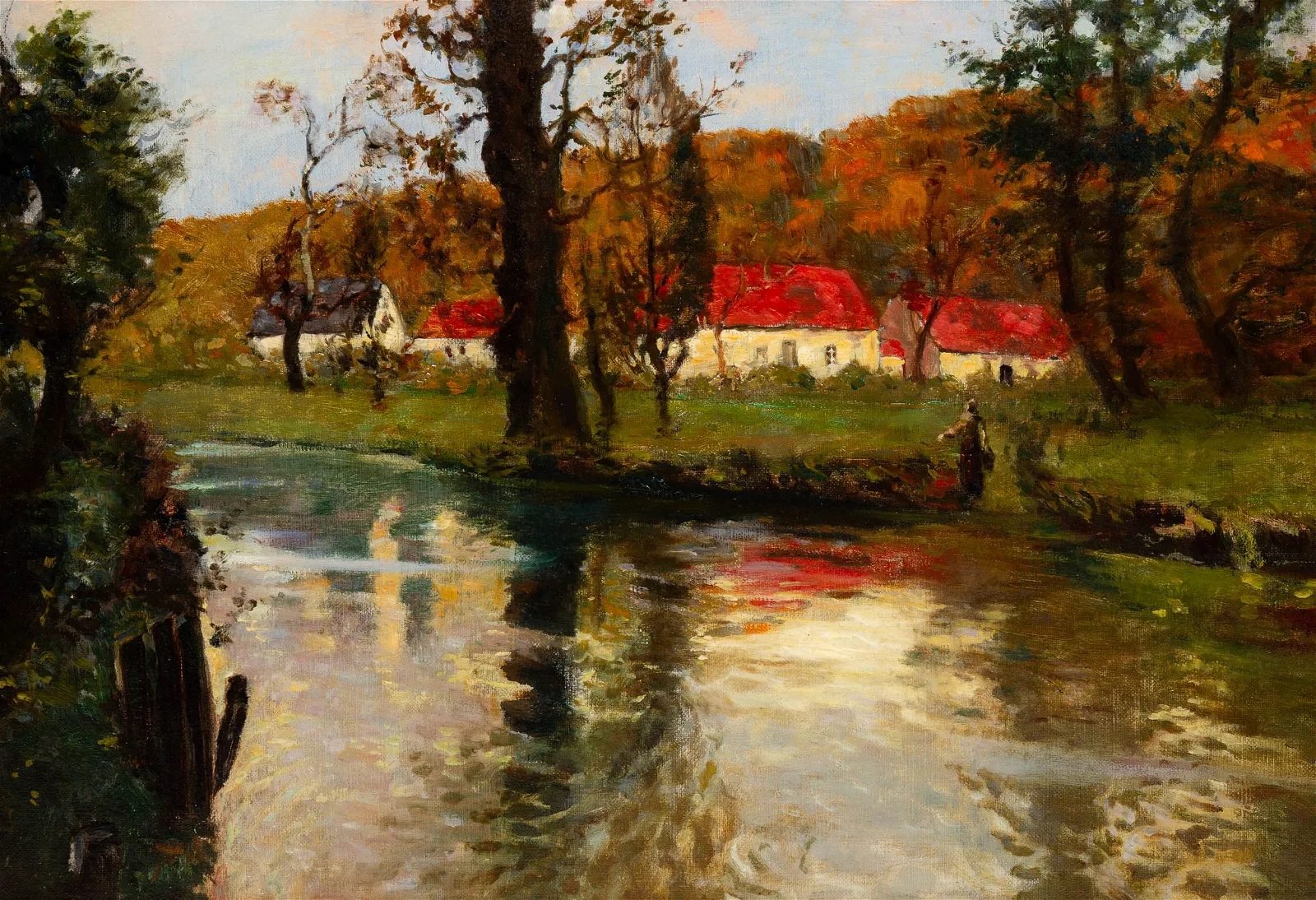 LANDSCAPE WITH LAKE by Frits Thaulow