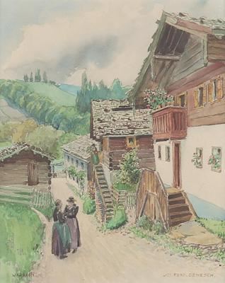 Häuser in Wagrain by Josef Ferdinand Benesch