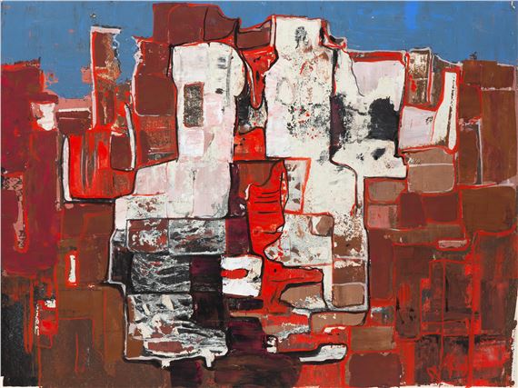 Ohne Titel (Mauer in Ostia Antica) 1958 by Max Kaus, 1958