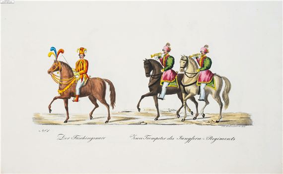 Bamberg Carnival procession.- Lachmuller (John Baptist) Die grosse oeffentliche Maskerade zu Pferde und zu Wagen in Bamberg am Fastnachts Montage 1837, Bamberg, Johann Baptist Lachmüller, 1837