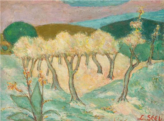 Ohne Titel (Blühende Olivenbäume; Provence)