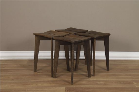 Marcel Gascoin | Suite de 4 tabourets Trèfle, circa 1950 (ca. 1950