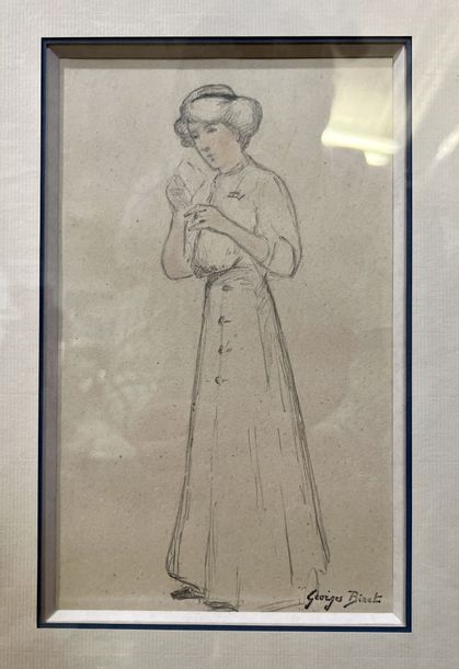 Georges Binet | Georges BINET (1872-1913) Standing Woman Holding a Book ...