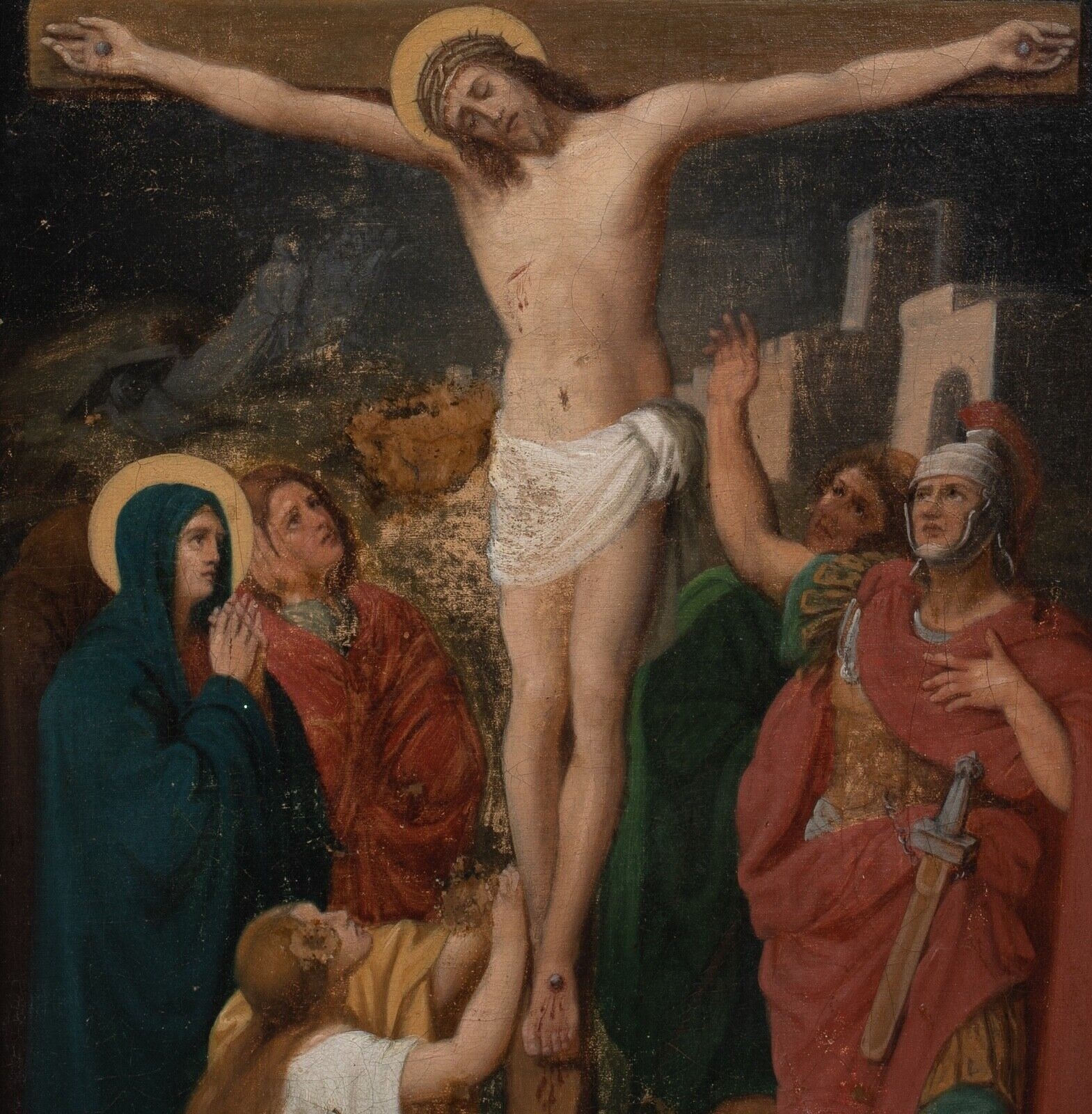 German School, 19th Century | THE CRUCIFIXION OIL PAINTING (19th ...